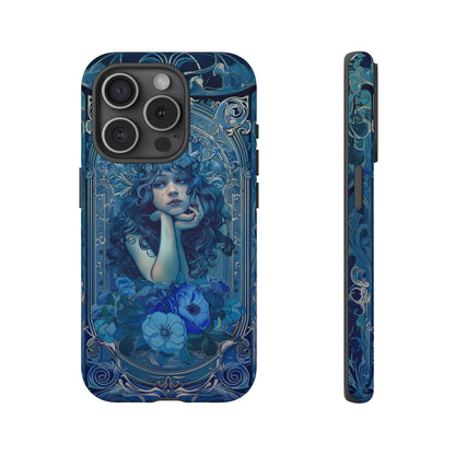 Blue Floral Art Nouveau Style Phone Case