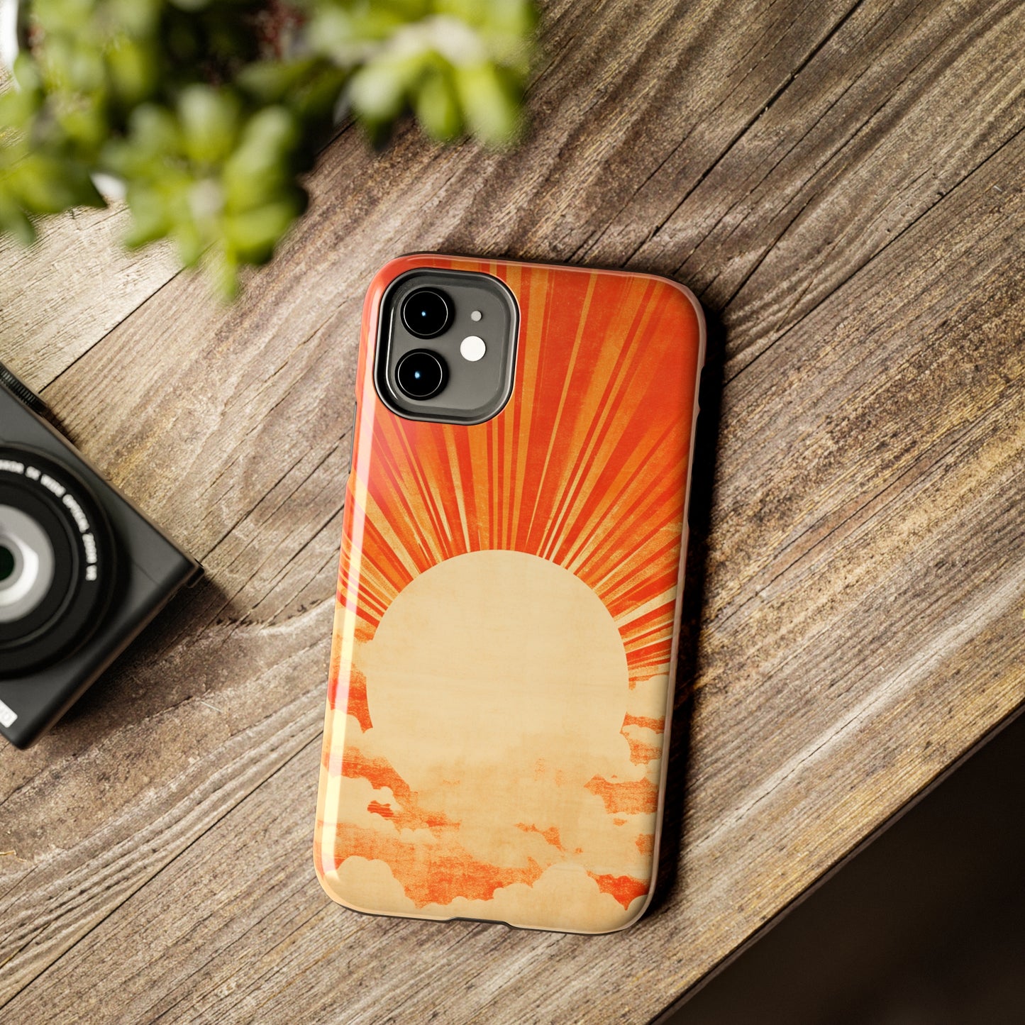 Retro Abstract Sunburst iPhone Case | Embrace the Nostalgic Charm of Artistic Rays