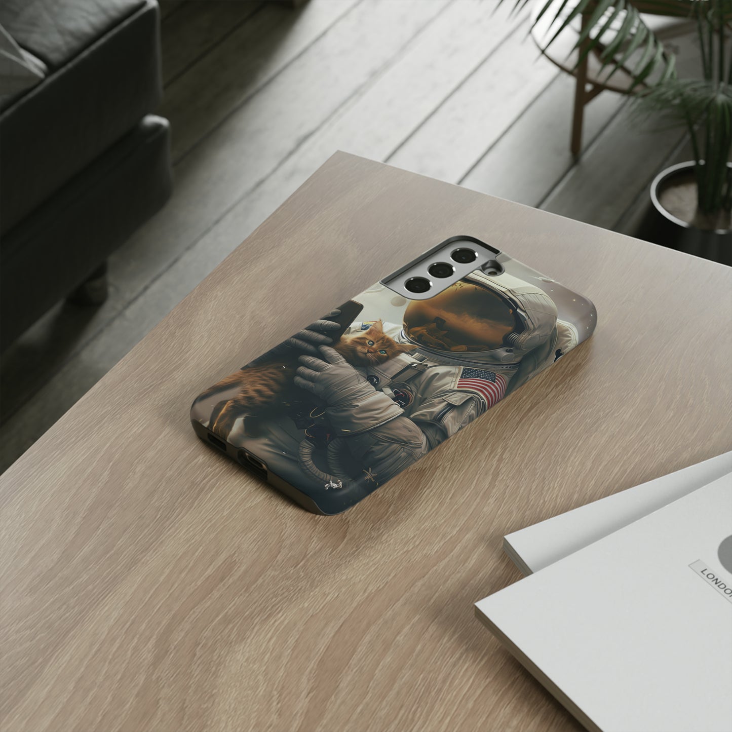 The Astronaut and the Cat Phone Case