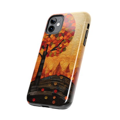 Autumn iPhone 15 Case, Forest Embroidered Style Phone Case | Cottagecore Fairytale Design | iPhone & Samsung | Boho Retro Vibe