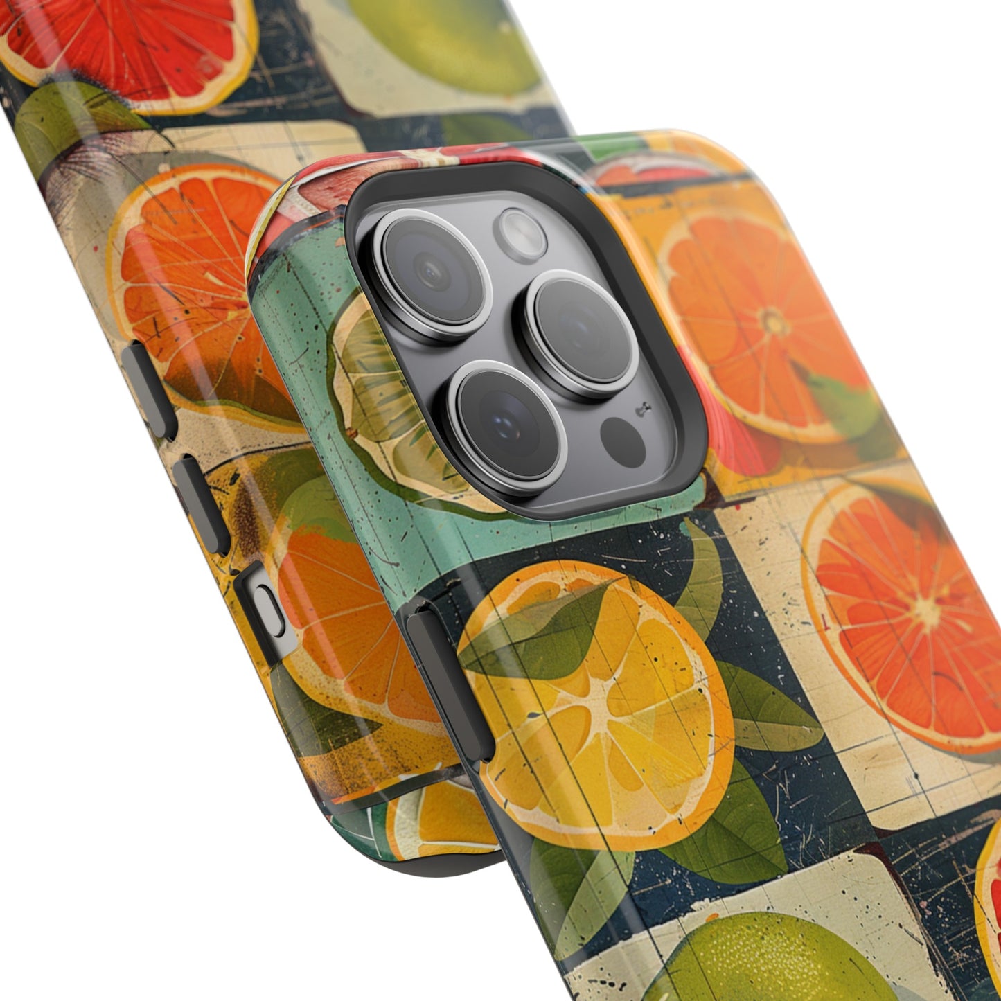 Italian Tile Citrus Fruit Abstract Floral Summer Style MagSafe Phone Case