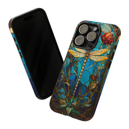 Vintage Art Nouveau Stained Glass Dragonfly Phone Case