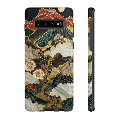 Chiyogami Stained Glass Floral Mountain Phone Case