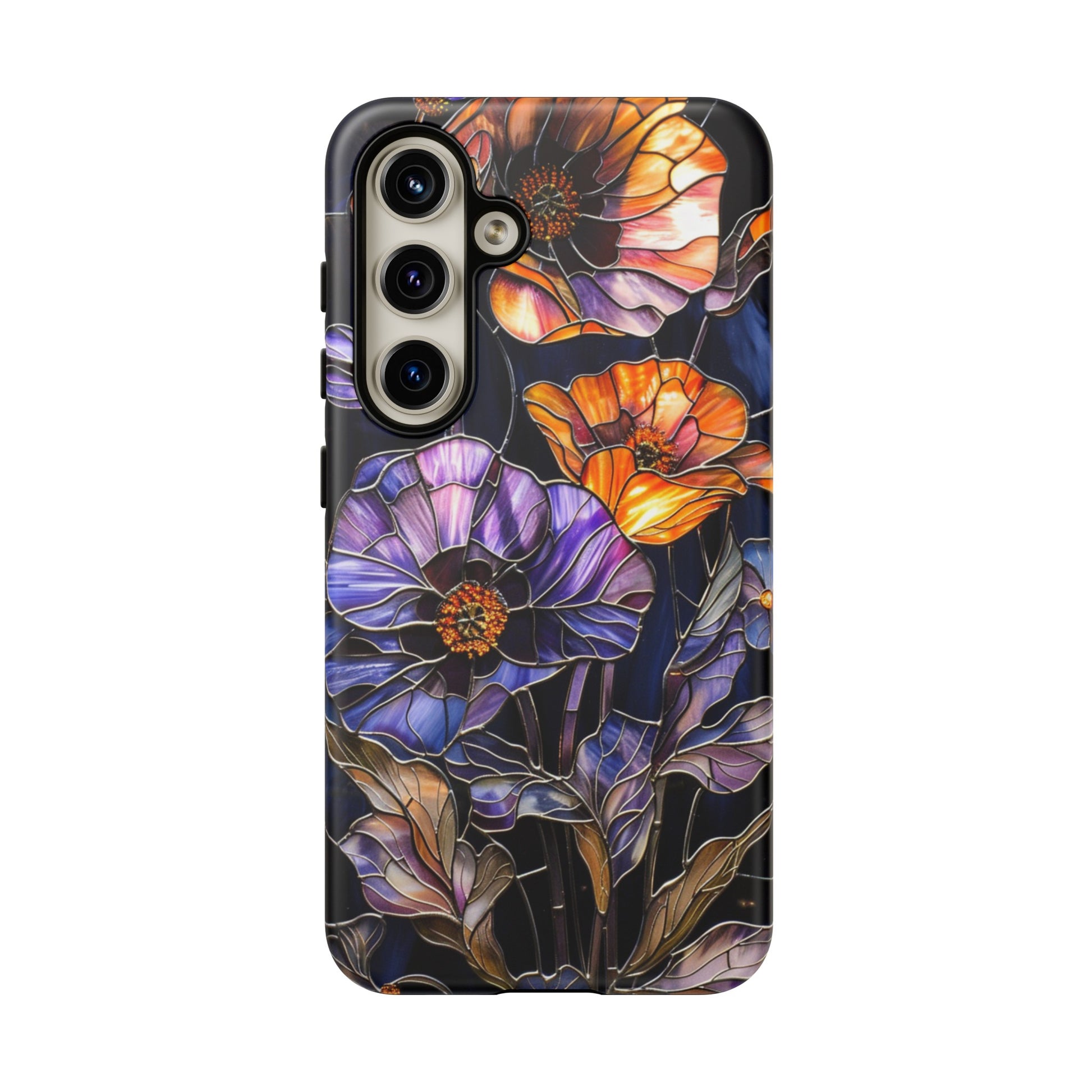 Stained glass flower aesthetic phone case for Samsung Galaxy S24