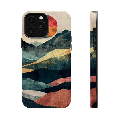 Retro iPhone Case Mountain Sunset MagSafe Phone Case