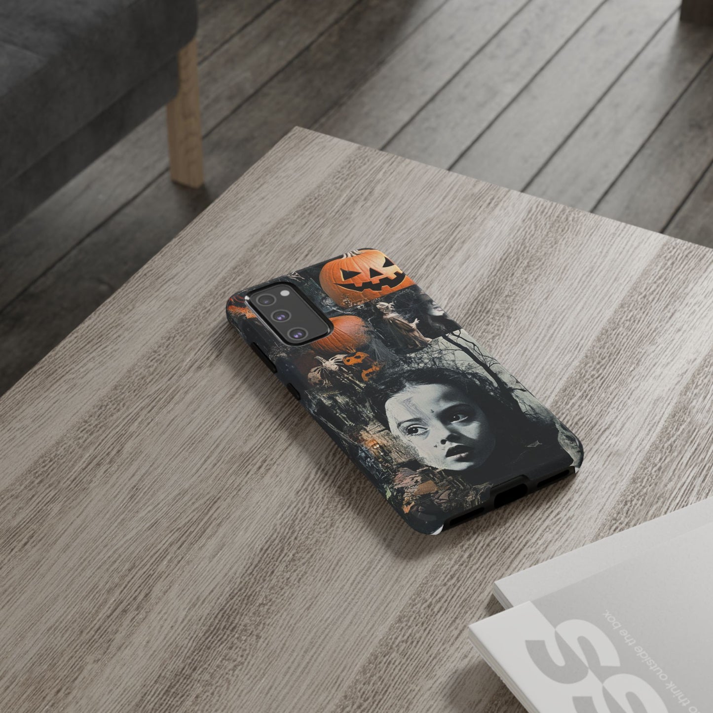 Vintage Halloween Collage Wednesday Goth Style Jackolantern Spooky Phone Cover