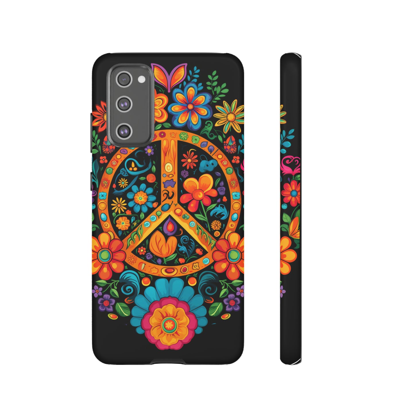 Peace Sign Embroidery Floral Hippie Style Phone Case