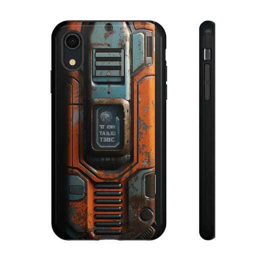 Cyberpunk walkie talkie design on iPhone 15 case