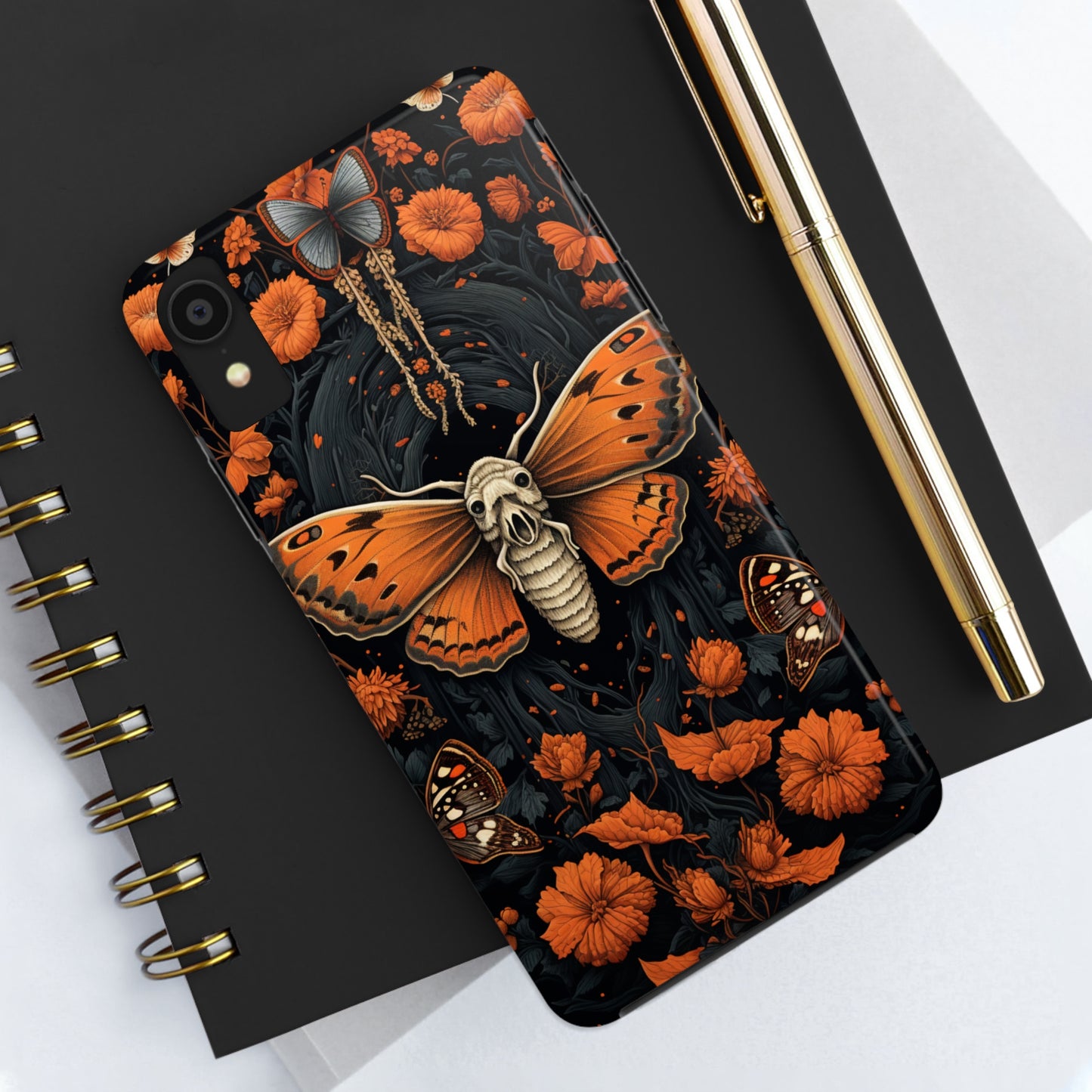 Eerie Elegance: Halloween Goth Moth Apple Phone Case | Dark Enchantment iPhone Case