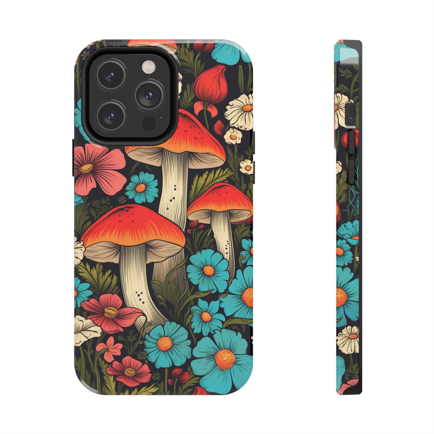 Psychedelic Retro Mushrooms iPhone case | Dive into Vintage Vibes