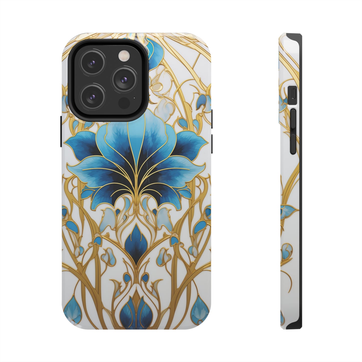 Floral Elegance: Art Deco Stained Glass iPhone Case | Vintage Glamour in Modern Protection iPhone Case for Models 11 through 14 Pro Max