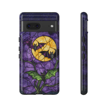 Full Moon Stained Glass Style Halloween Bats Phone Case