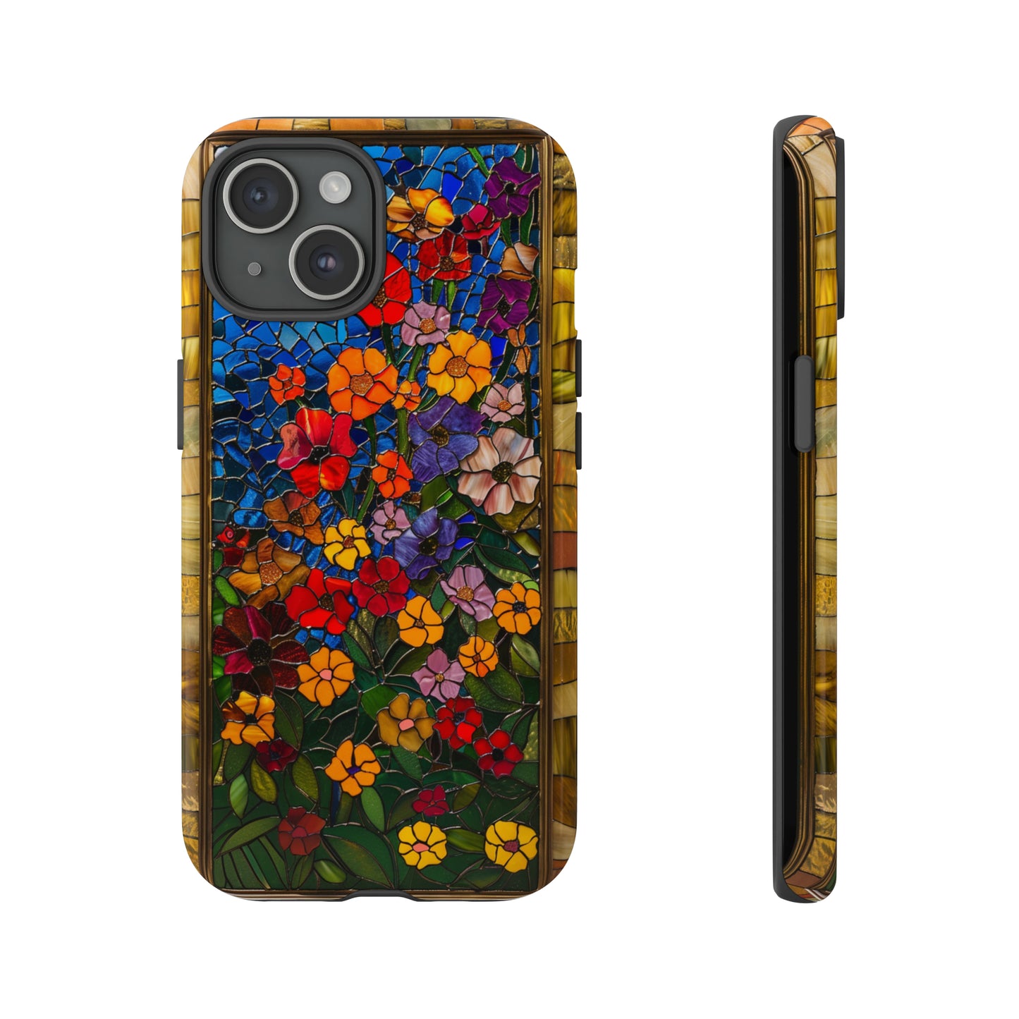 Gustav Klimt Style Flower Garden Painting Phone Case for iPhone 15, 14, Pro Max, 13, 12 & Samsung Galaxy S23, S22, S21, Google Pixel