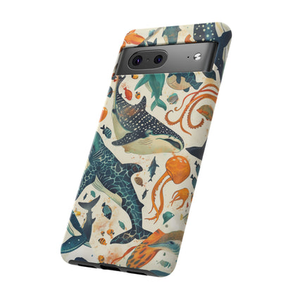 Undersea World Shark, Turtle, Manta Ray Phone Case