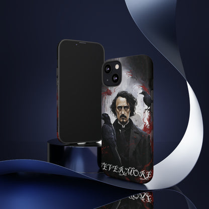 Nevermore Edgar Allen Poe, gothic Raven, Retro Samsung Galaxy Phone iPhone 15, 14 Plus 13 12 7 8 Se Horror Dark Academia Style goth Vibe