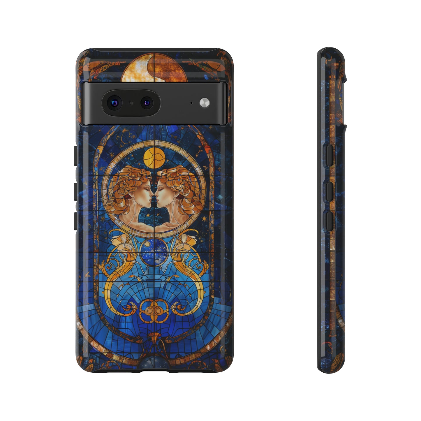 Gemini Astrology Stained Glass Phone Case