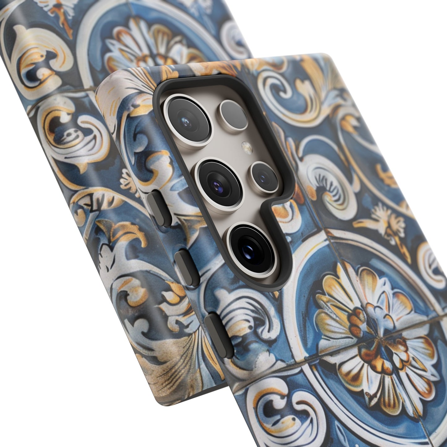 Azulejo Porcelain Blue & Creamy White Tile Mediterranean Design Phone Case