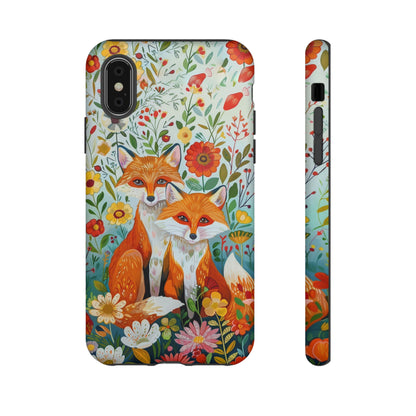 Foxes in the Floral Garden Phone Case