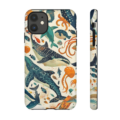 Undersea World Shark, Turtle, Manta Ray Phone Case