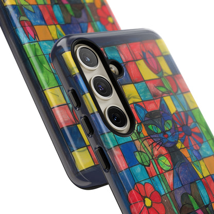 Cat in the Stained Glass Garden Phone Case