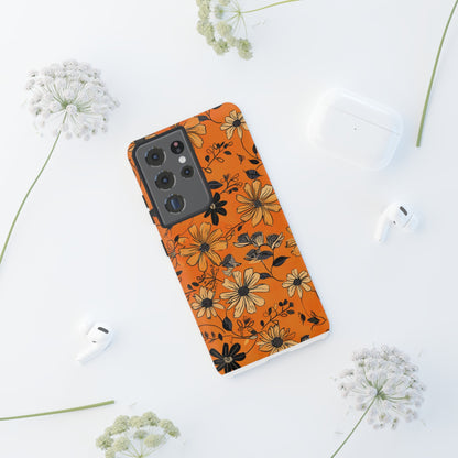 Orange Floral Phone Case Cute Summer Flower Aesthetic