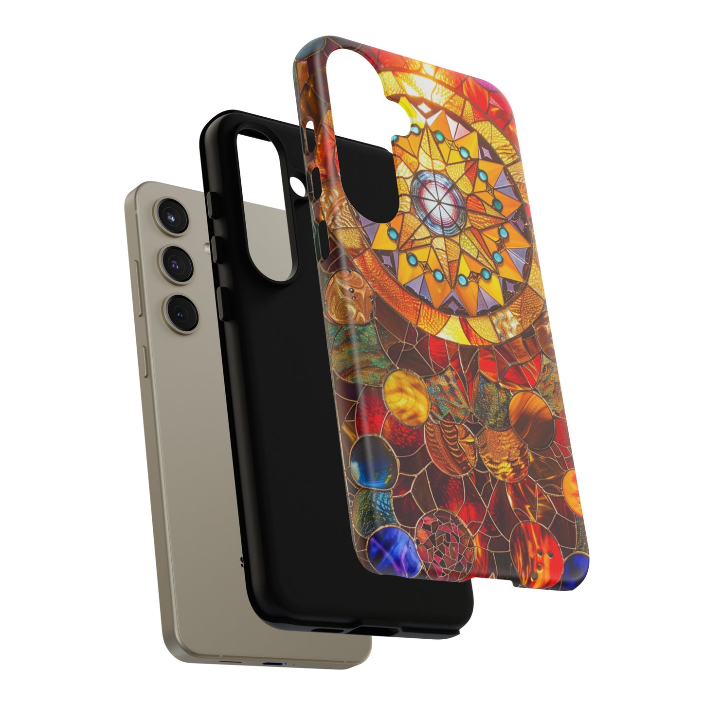 Cosmic Stained Glass Mandala Phone Case