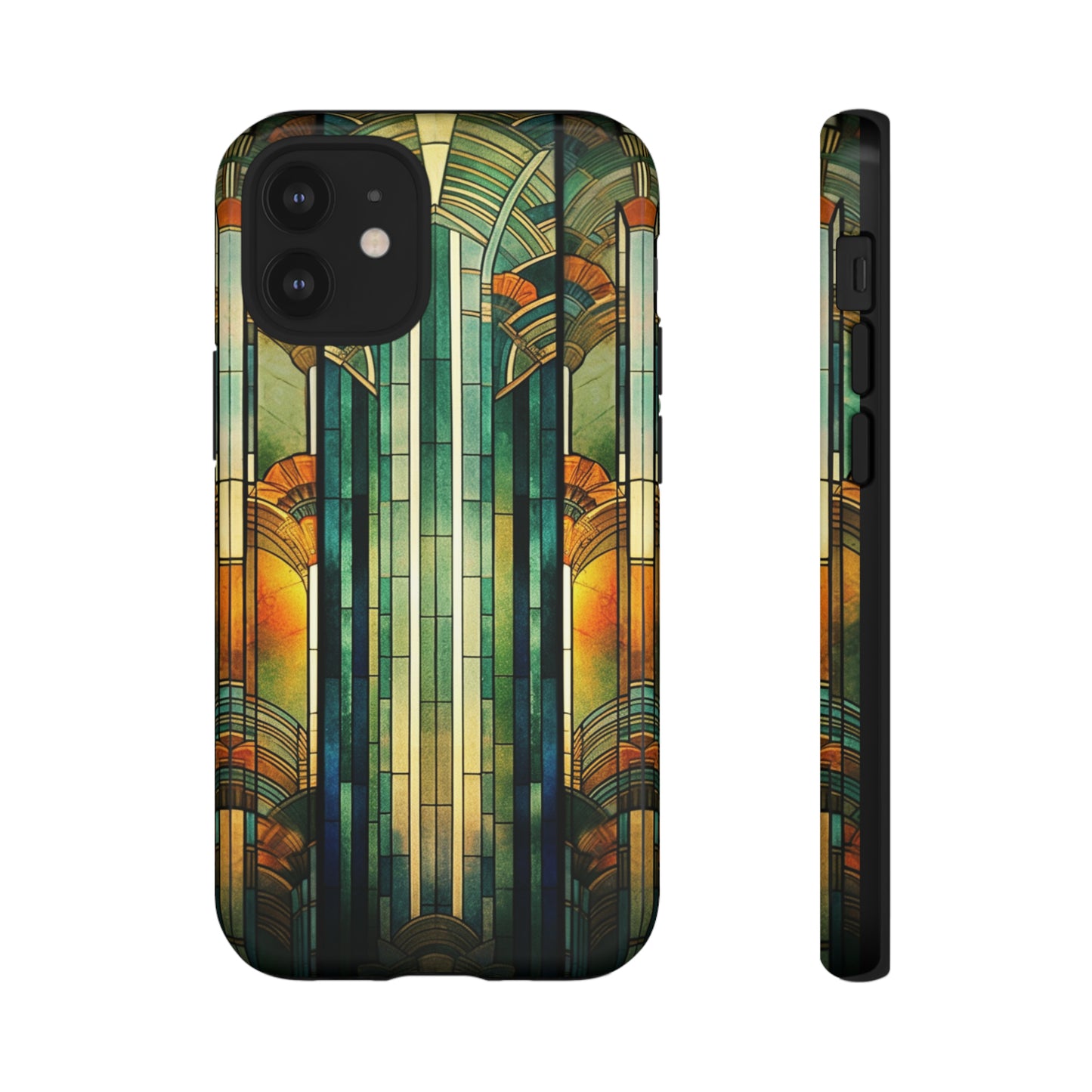 Art Deco Stained Glass floral Phone Case for iPhone 15, 14, Pro Max, 13, 12 & Samsung Galaxy S23, S22, S21, Google Pixel