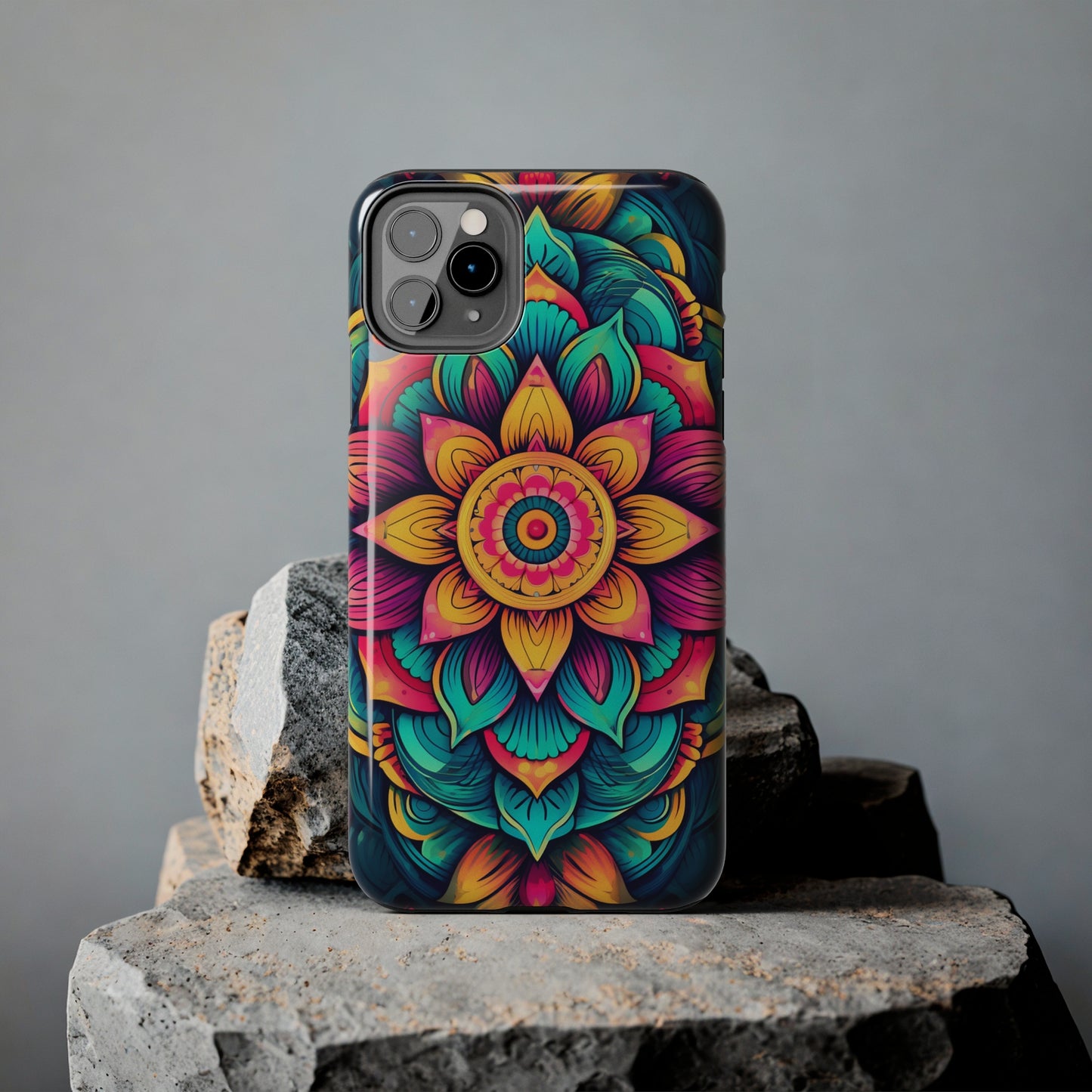 Cosmic Harmony: Rainbow Mandala | Spiritual Symmetry iPhone Case