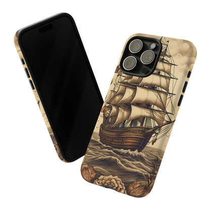 Vintage Tattoo Style Pirate Ship Phone Case