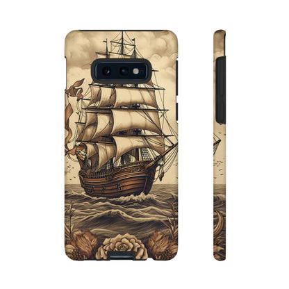 Vintage Tattoo Style Pirate Ship Phone Case