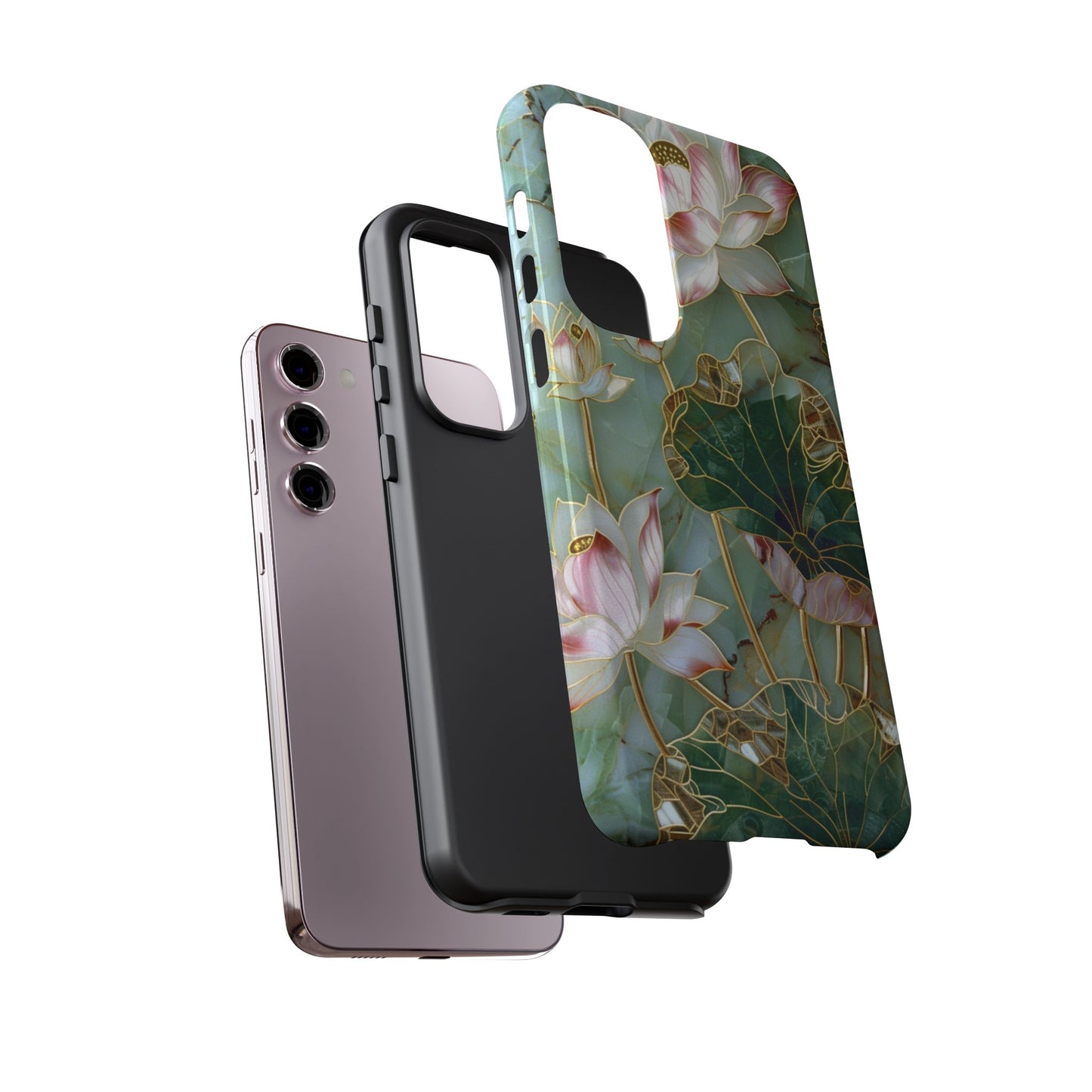 Elegant Floral Phone Case - Tough Cases with Lotus Design