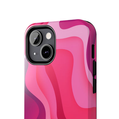 The Pink Wave iPhone Case Splash of Vibrance | Modern Art Meets Protection iPhone Tough Case