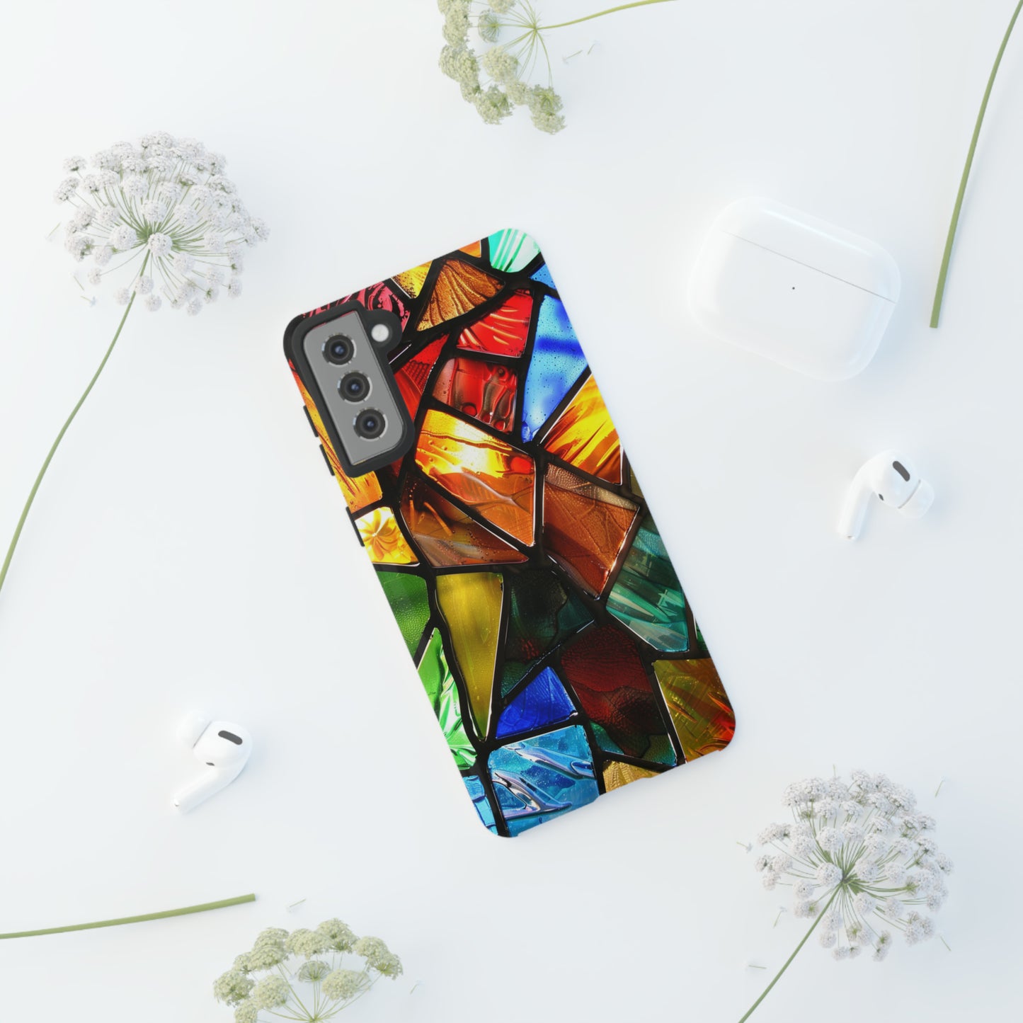 Color Explosion Abstract Stained Glass Phone Case