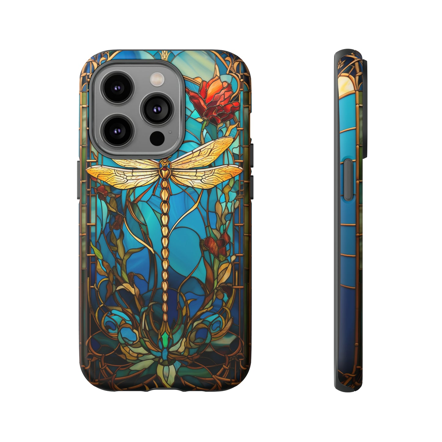 Vintage Art Nouveau Stained Glass Dragonfly Phone Case