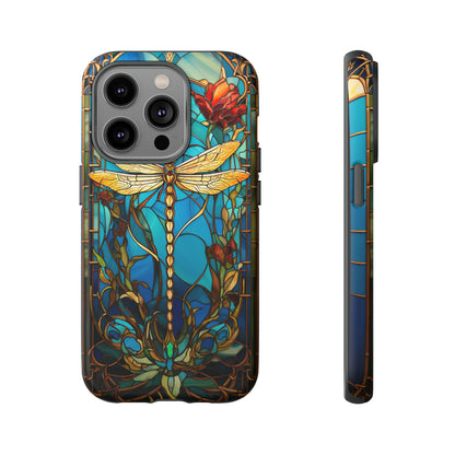 Vintage Art Nouveau Stained Glass Dragonfly Phone Case