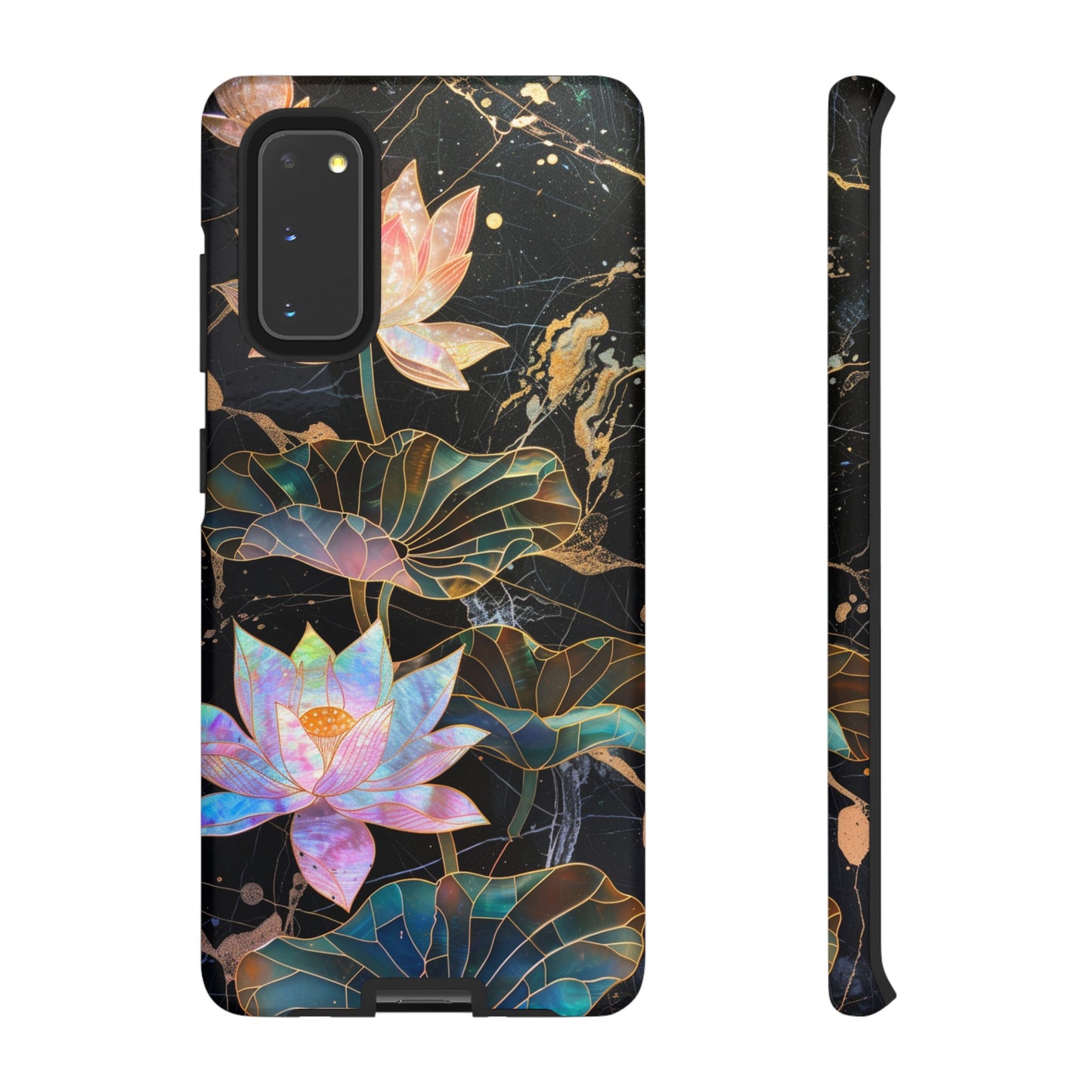 Zen Stained Glass Lotus Floral Design Phone Case