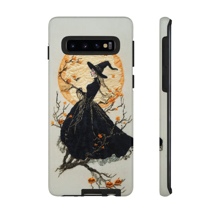 Halloween Witch Autumn iPhone Case, Embroidered Style