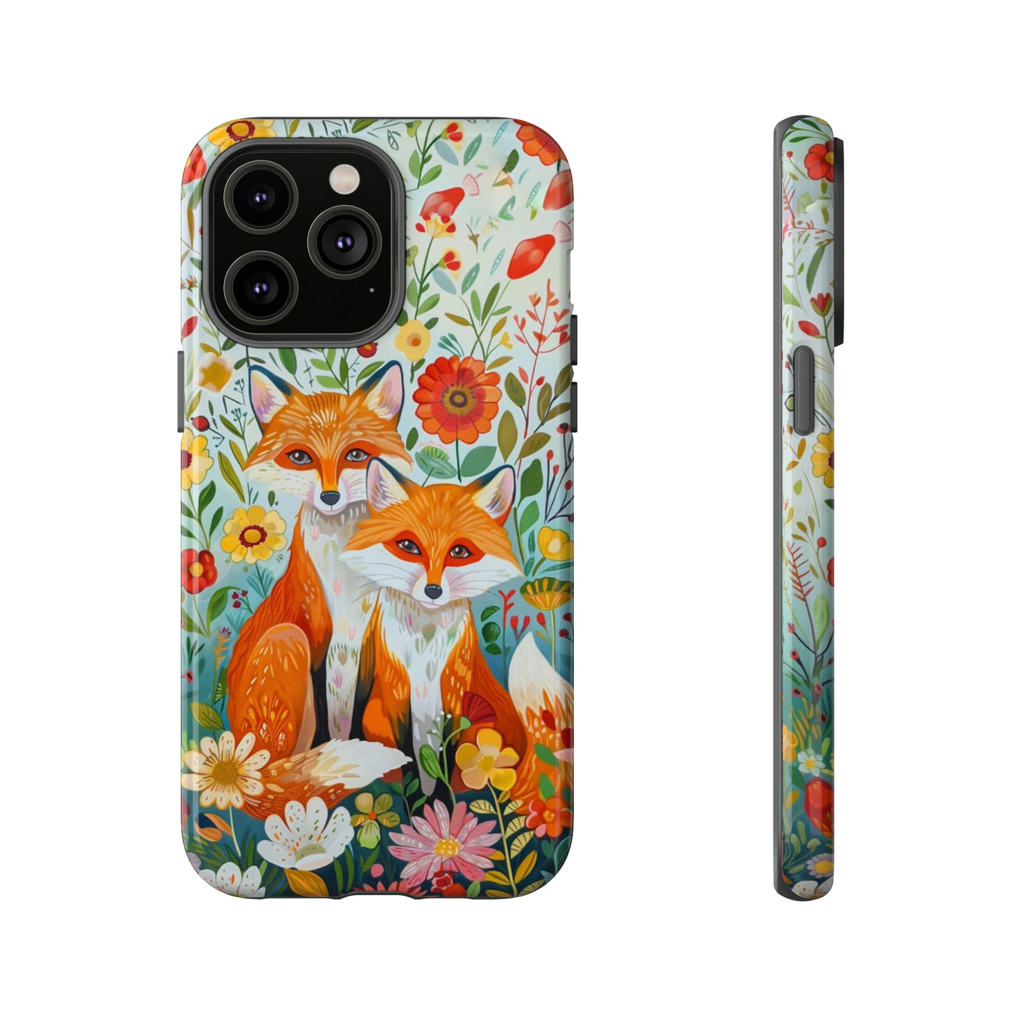 Foxes in the Floral Garden Phone Case