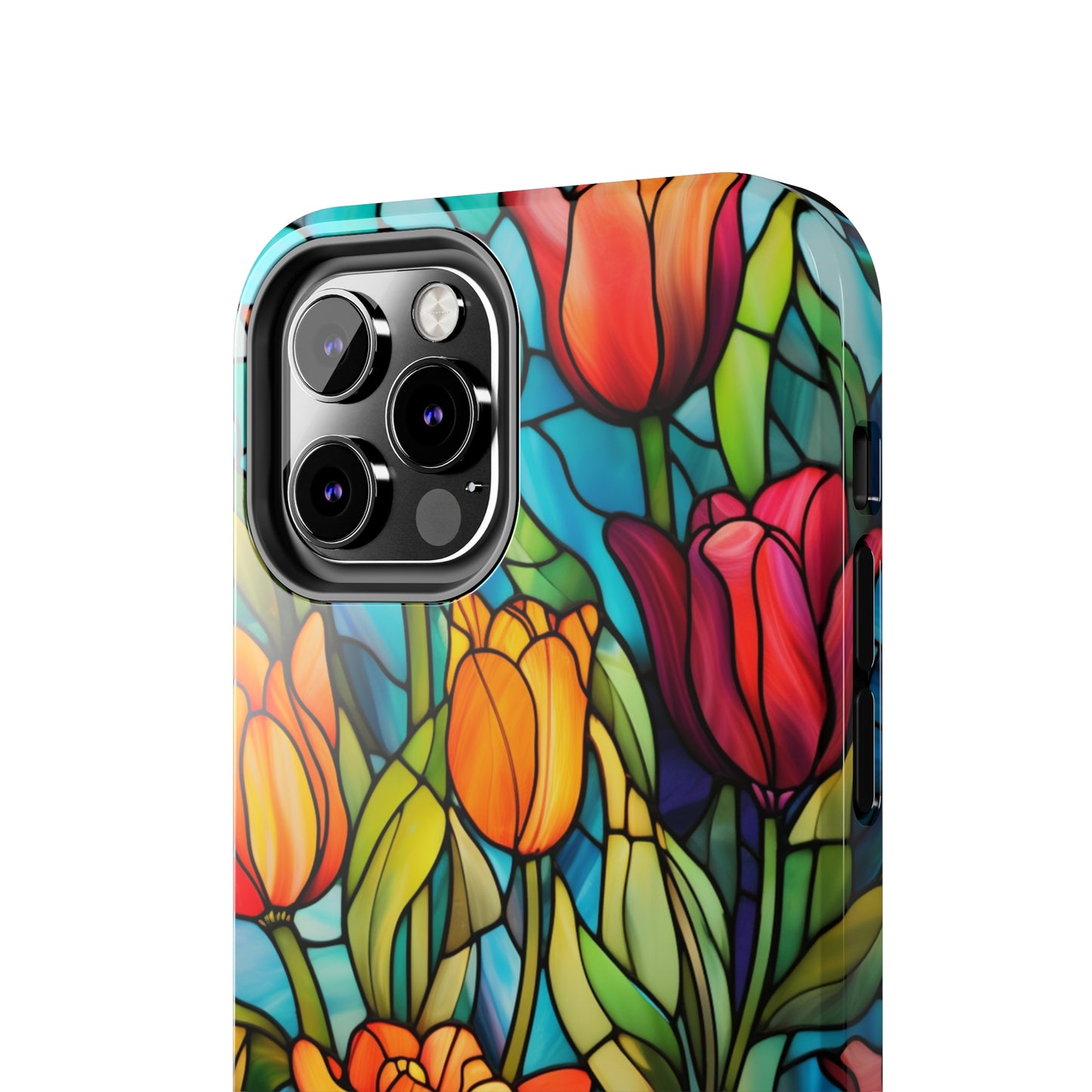 Stained Glass Tulip Floral Aesthetic iPhone Case | Embrace the Beauty of Nature in Full Bloom