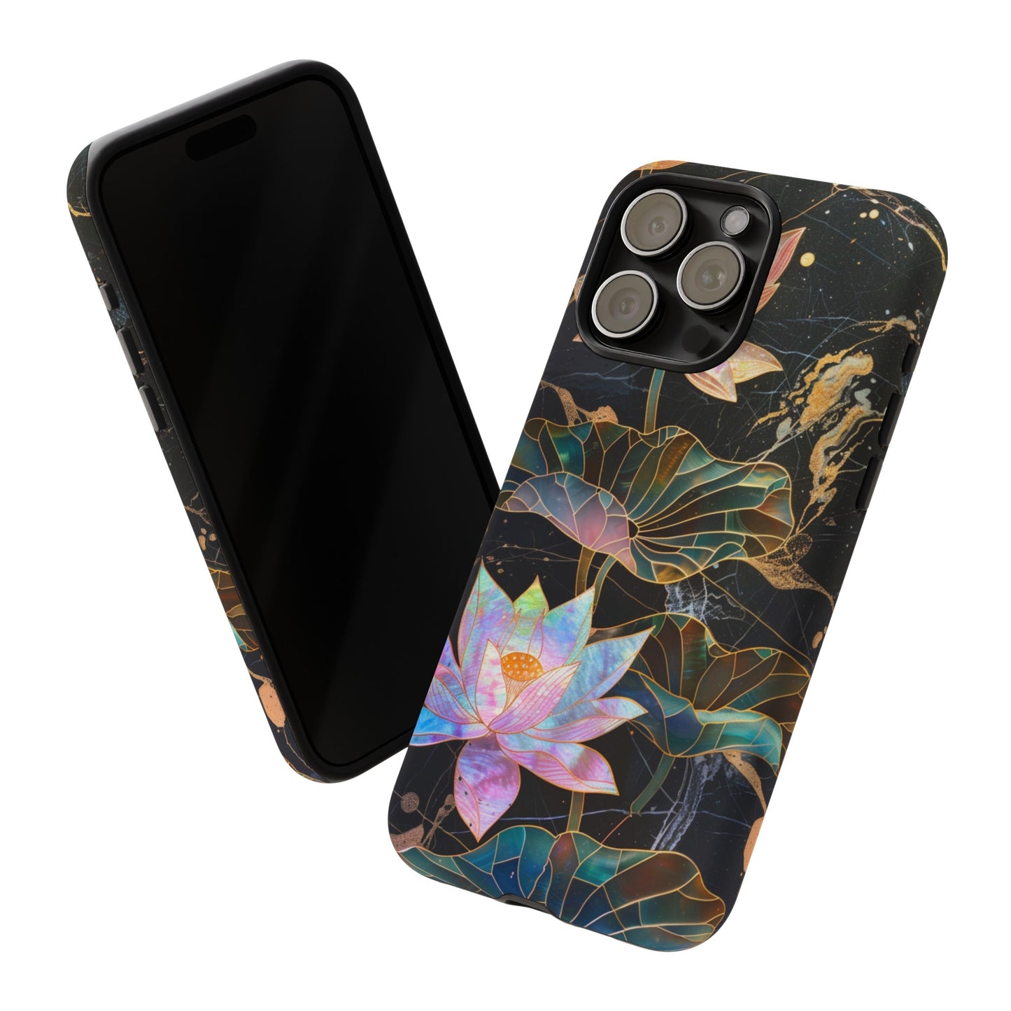 Zen Stained Glass Lotus Floral Design Phone Case