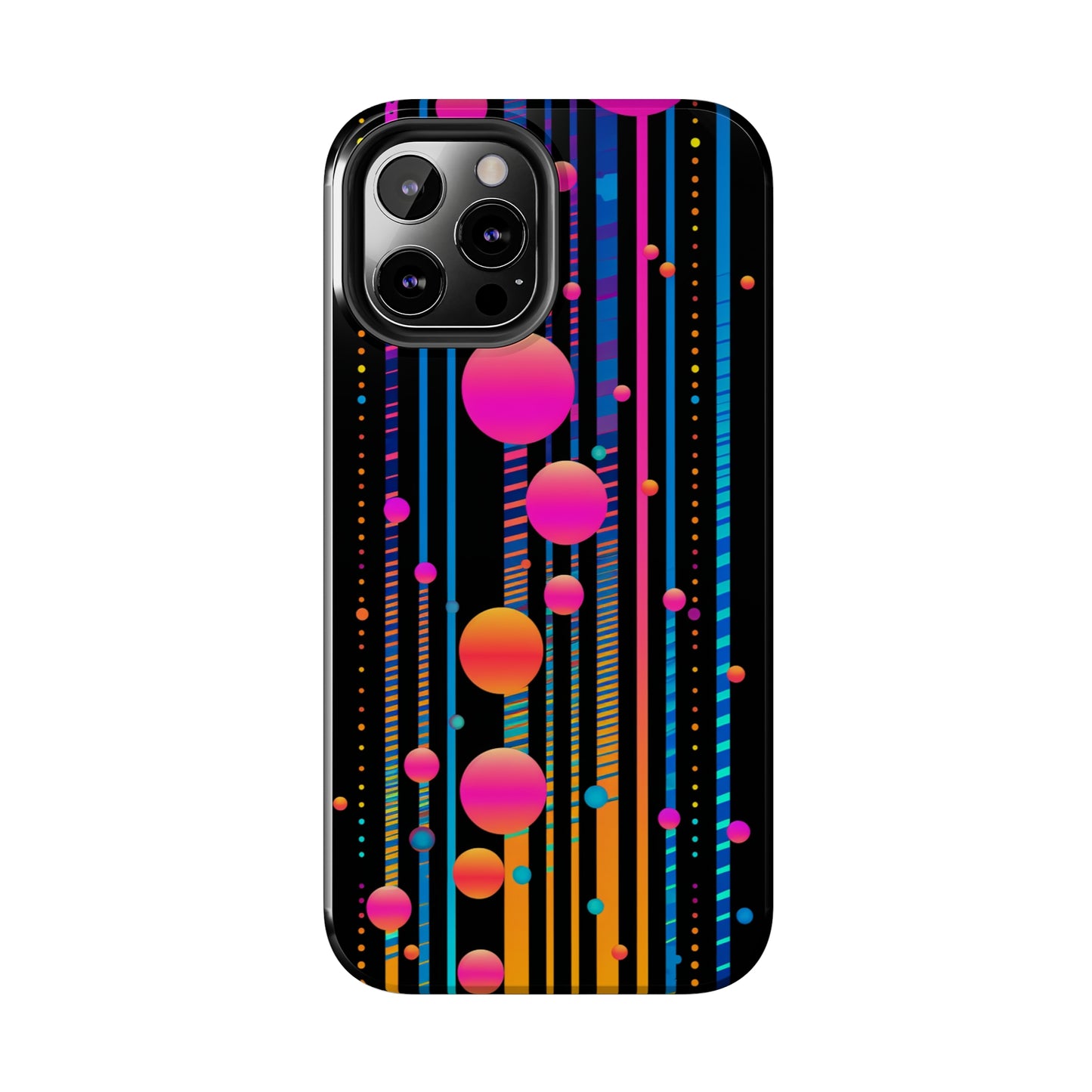 Experience a Blast from the Past: Retro Psychedelic Bubbles Tough Case for Apple iPhone Models