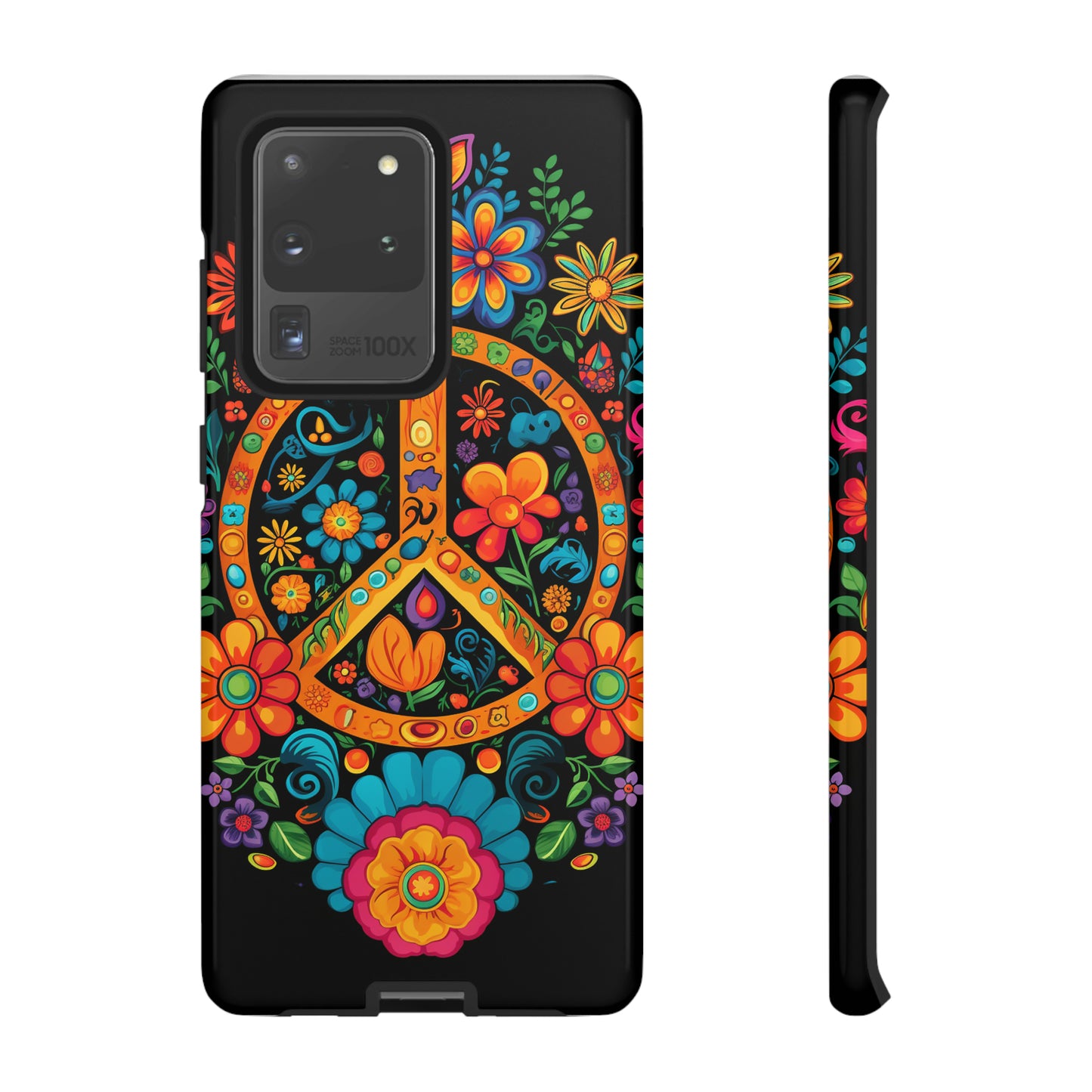 Peace Sign Embroidery Floral Hippie Style Phone Case