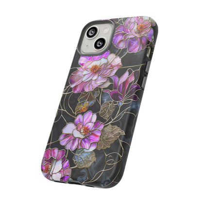 Magenta Color Floral Stained Glass Phone Case