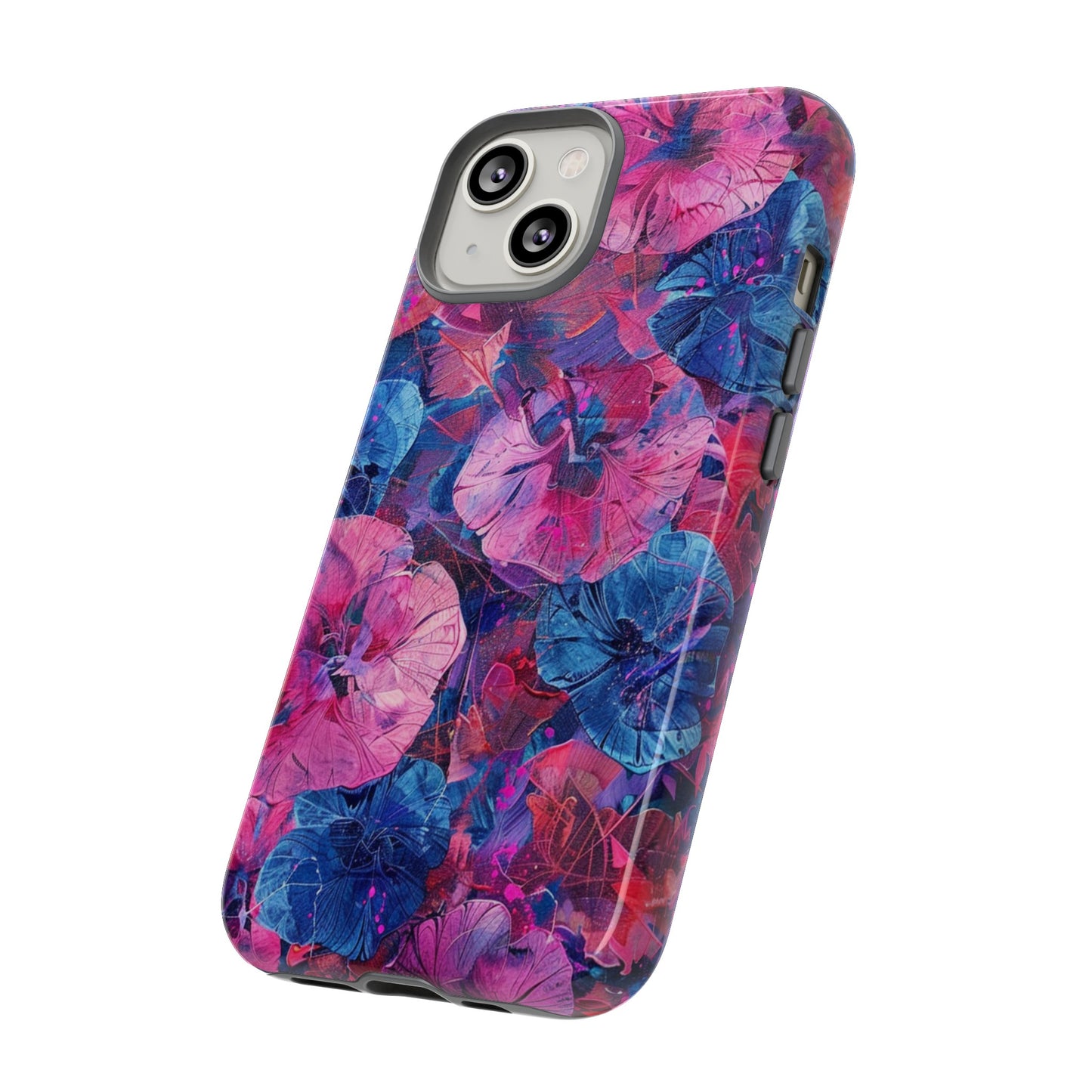 Magenta and Blue Color Floral Explosion Phone Case