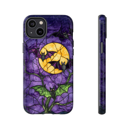 Full Moon Stained Glass Style Halloween Bats Phone Case