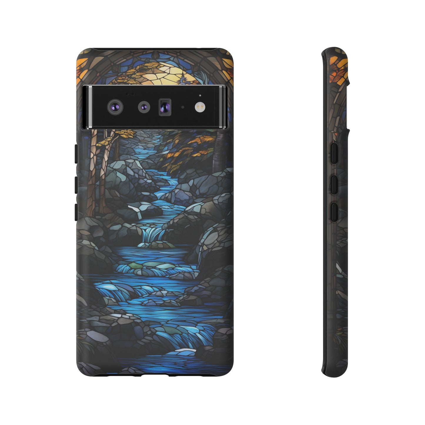 Stained Glass Stone Bridge and River Art Phone Case