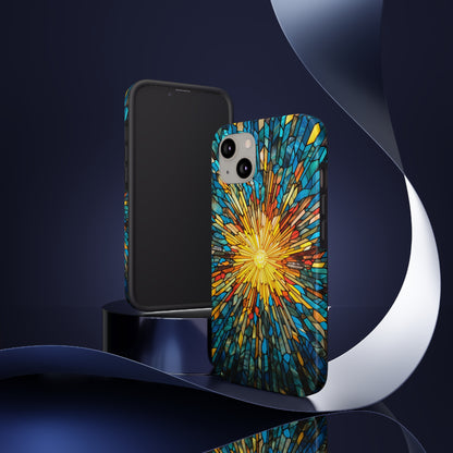 Stained Glass Sunburst Magic | Tough iPhone Case | Embrace Vibrant Style and Reliable Protection