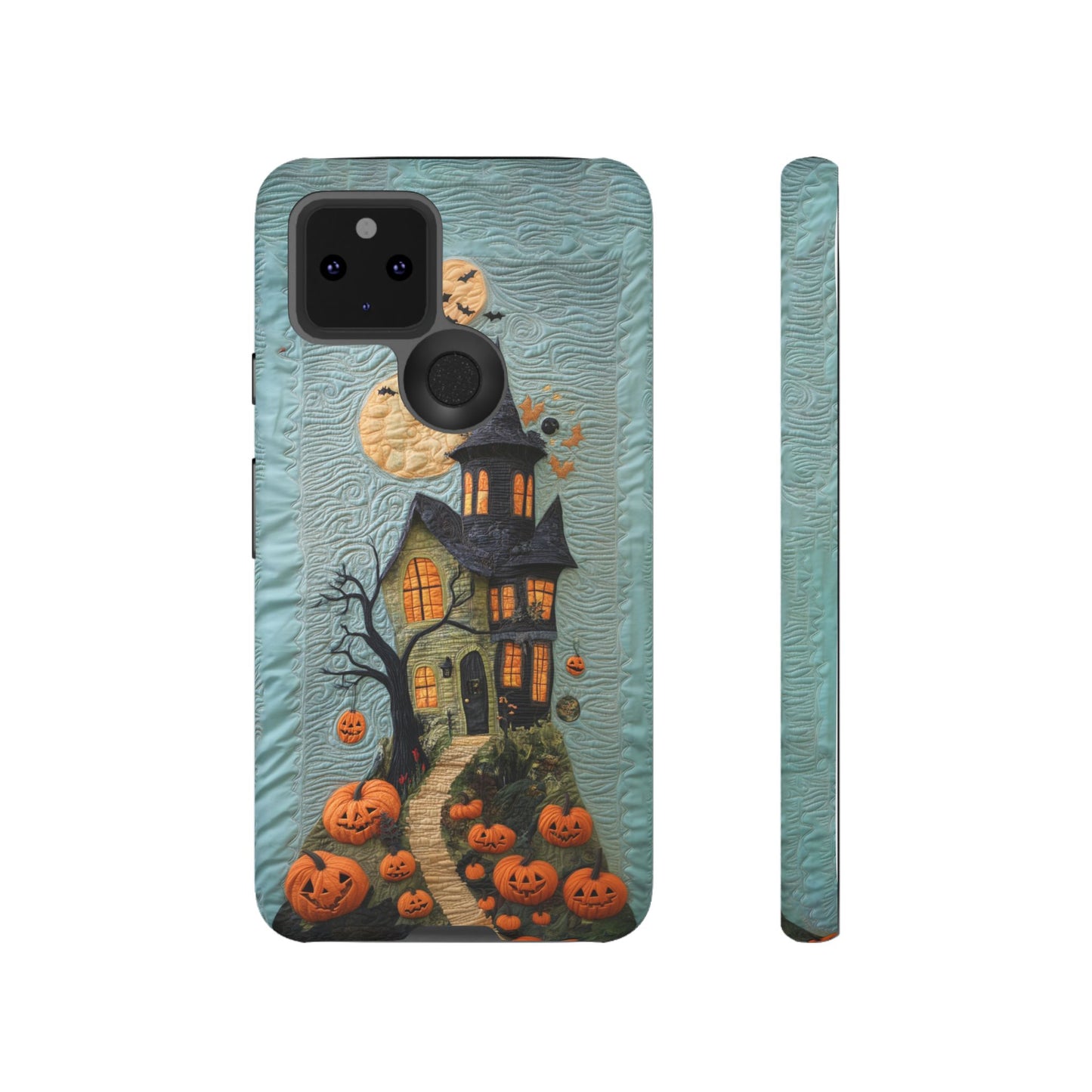 Halloween Haunted House Vintage Embroidery Style Phone Cover