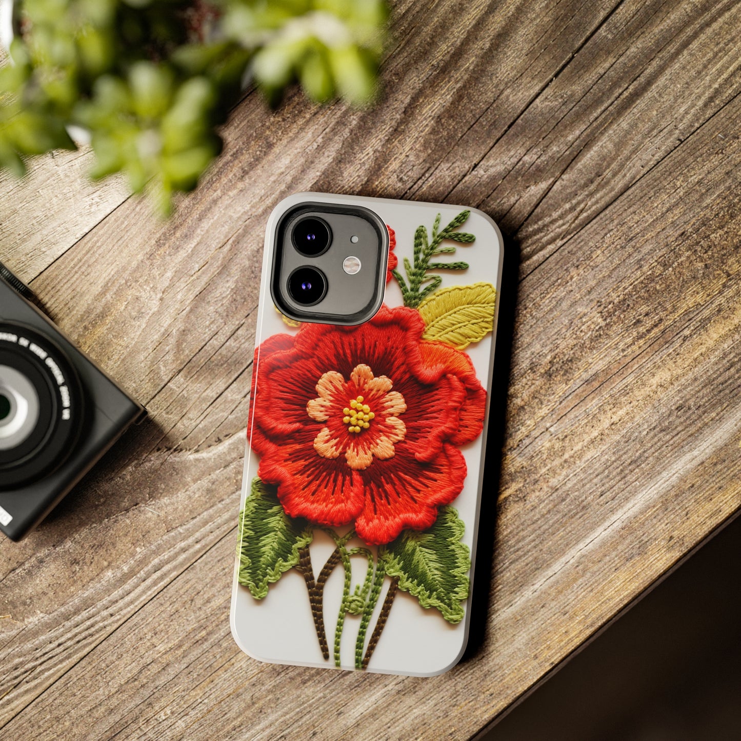 Floral Embroidery iPhone Case