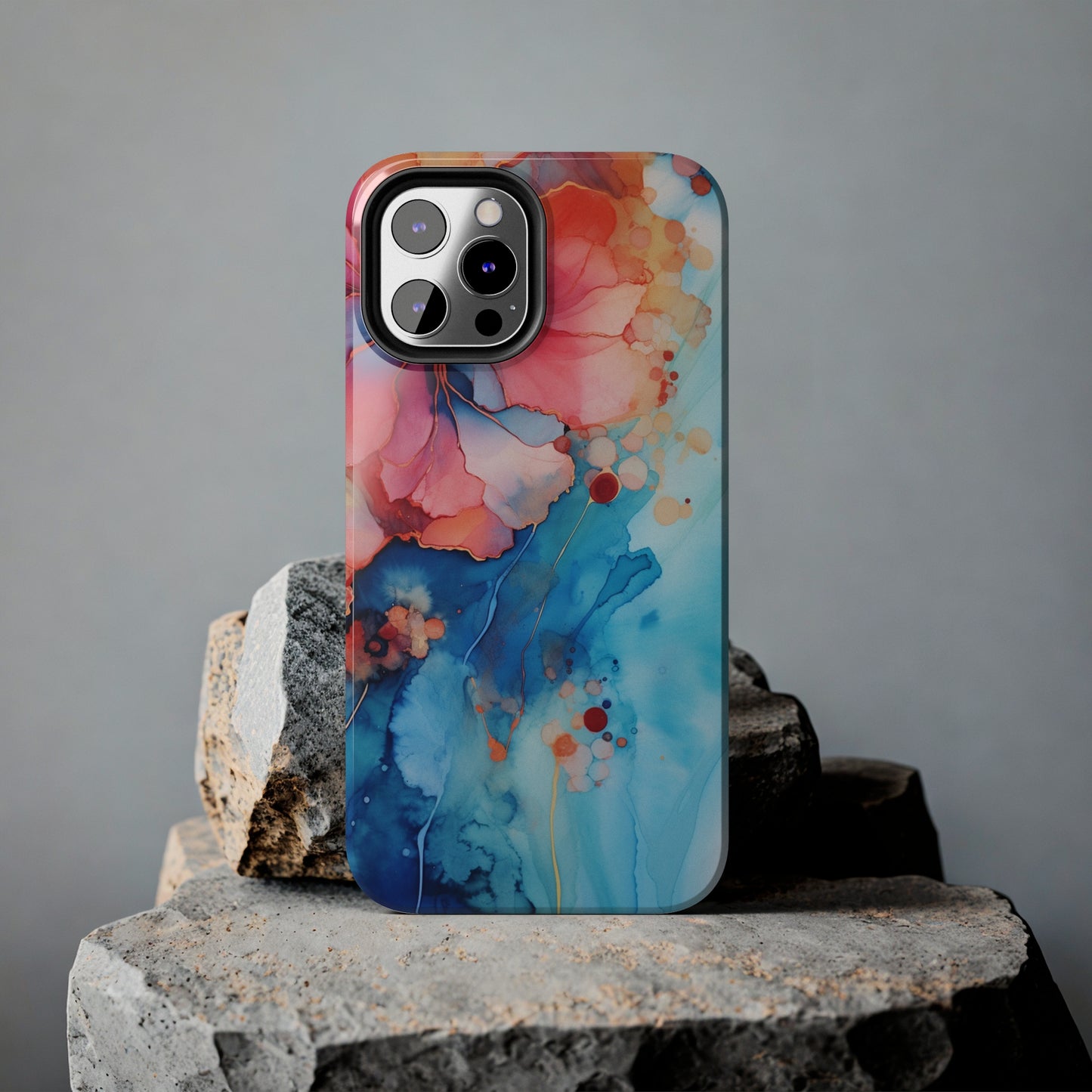 Marbled Floral Watercolor Phone Case | Embrace the Mesmerizing Multicolor Art